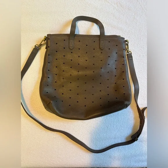 Madewell Bags | Brown Perforated Leather Medium Transport Bag | Great Condition - Picture 4 of 7